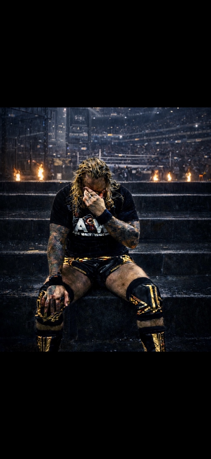 Burning Bridges character artwork: a wrestler seated alone